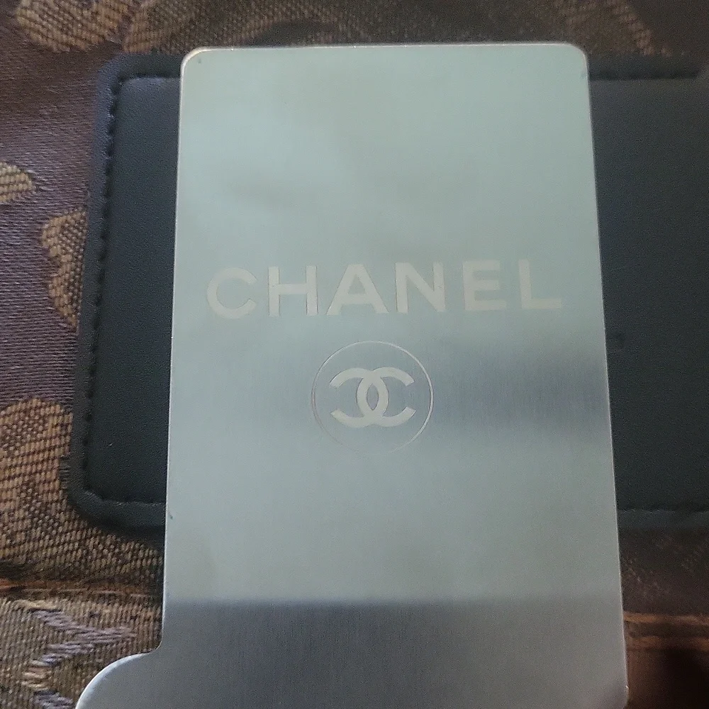 CHANEL  Duo Black Card Holder with Mirror And Chanel  Tote Fits Alot Makeup